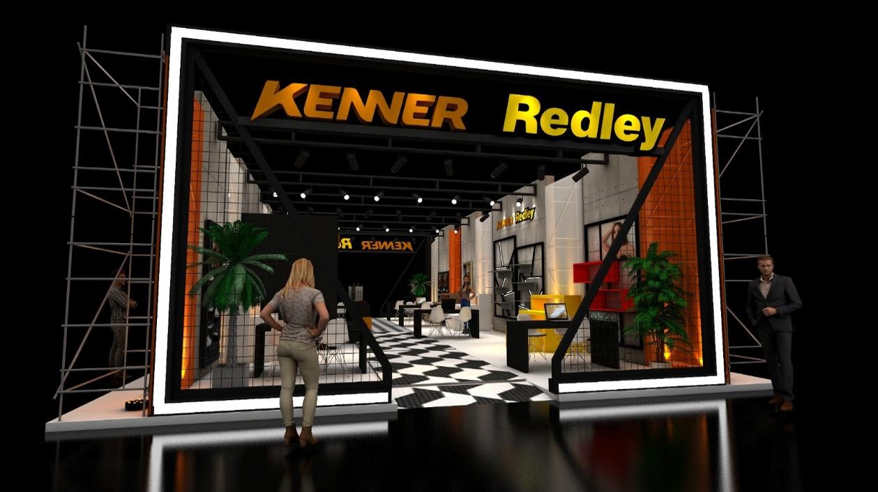 Projeto tridimensional do stand Kenner e Redley